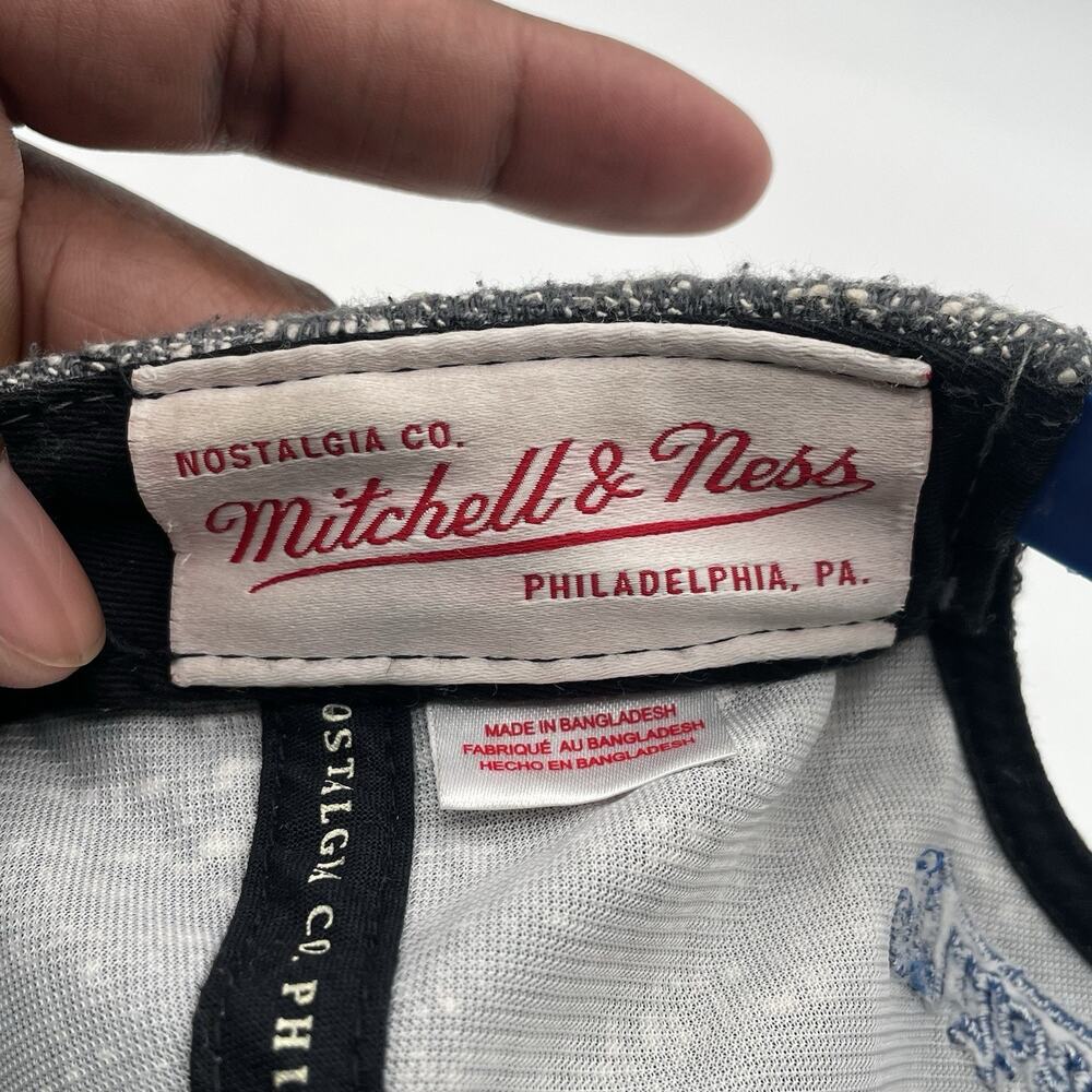 Rare Golden State Warriors Snapback Hat Cap Mitchell Ness Gray Textured - Picture 9 of 11